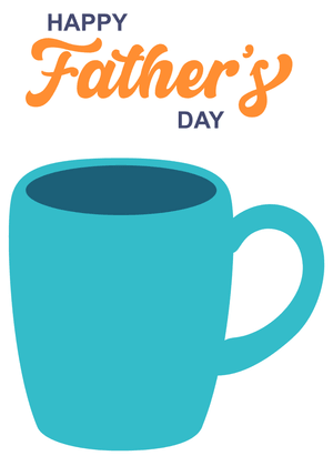 Happy Father's Day Card: Blue Mug Father's Day Greeting