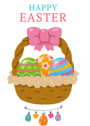Happy Easter Card: Colorful Easter Basket