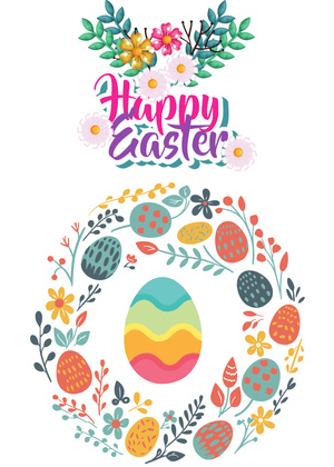 Happy Easter Card: Colorful Easter Celebration Design