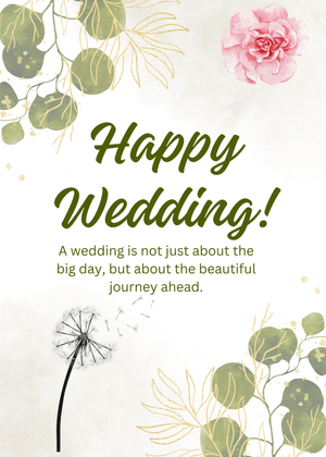 Happy Wedding Day Card: Elegant Wedding Card Design