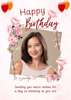 Happy Birthday Greeting Card: Floral Greeting