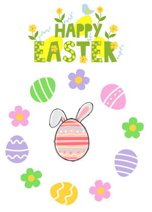 Happy Easter Card: Colorful Easter Celebration