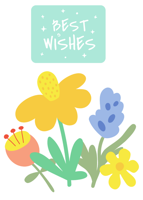 Best Wishes Card: Floral Best Wishes Card