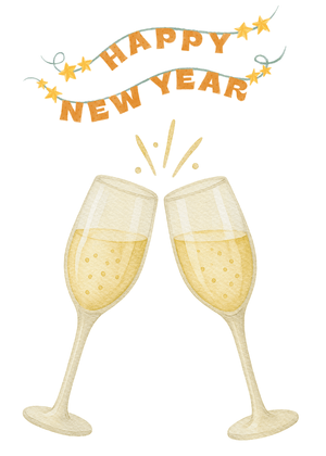 Happy New Year Card: New Year Celebration Toast