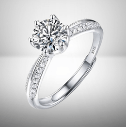SOLITAIRE WITH PAVÉ BAND MOISSANITE ROYAL SPARK RING – 1 CT