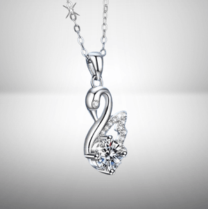 ELEGANT SWAN CURVE MOISSANITE LUMINOUS SWAN NECKLACE 