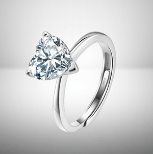 HEART – THIN BAND MOISSANITE HEART AURA RING – 1 CT