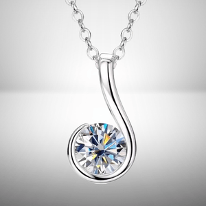 MINIMALIST ROUND SOLITAIRE MOISSANITE PURE GLOW NECKLACE 