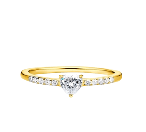 Heart Ring Band  Moissanite 