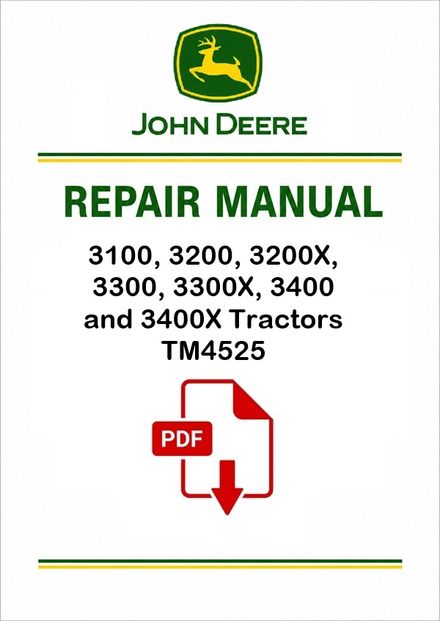John Deere 3100-3400X Tractors Technical Manual PDF TM4525