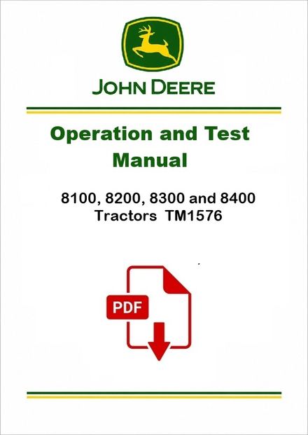 John Deere 8100-8400 Test Manual TM1576