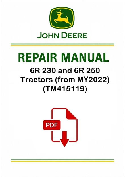 John Deere 6R 230-250 MY2022 Tractors Repair Manual TM415119