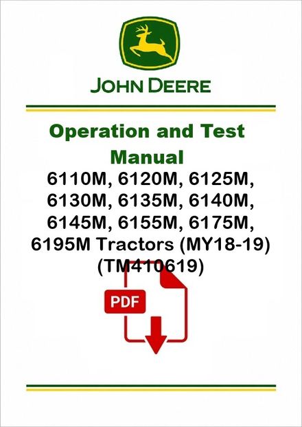 John Deere 6110M-6195M MY18-19 Diagnostic Manual PDF TM410619