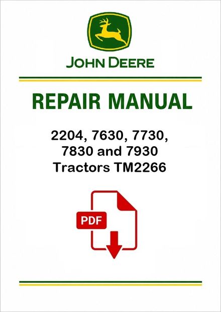 John Deere 7630-7930 Tractors Repair Manual TM2266