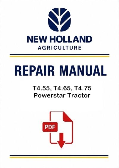 New Holland T4.55, T4.65, T4.75 Powerstar Tractor Service Pdf Manual (p. Nb. 84419869A)