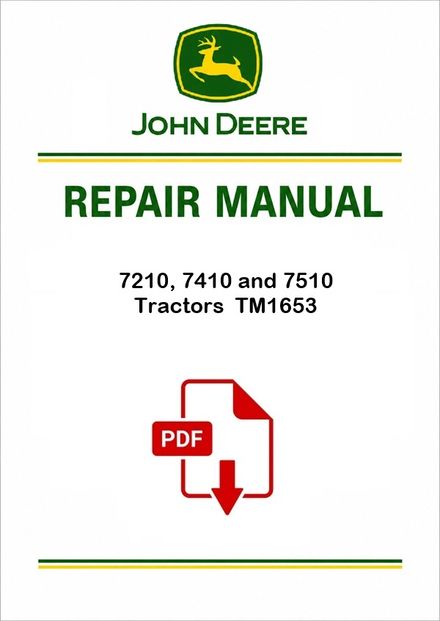 John Deere 7210-7510 Tractors Repair Manual TM1653