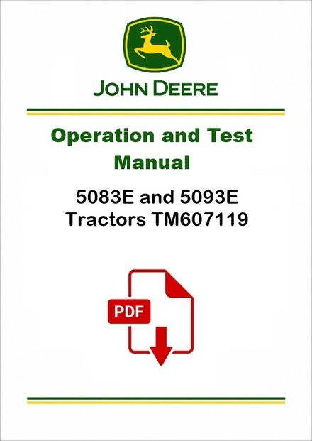 John Deere 5083E 5093E Diagnostic Manual TM607119