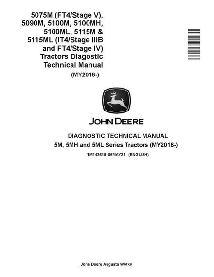 John Deere 5075M to 5115M (MH/ML) PDF Diagnostic Manual TM143619