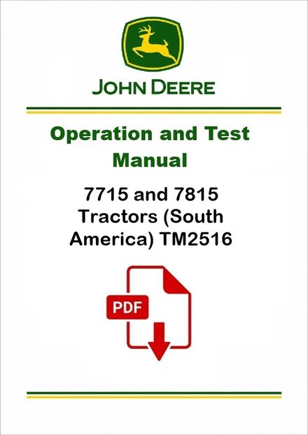 John Deere 7715 7815 Diagnostic Manual TM2516