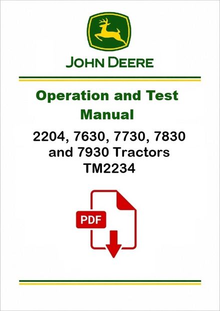 John Deere 7630-7930 Diagnostic Manual TM2234