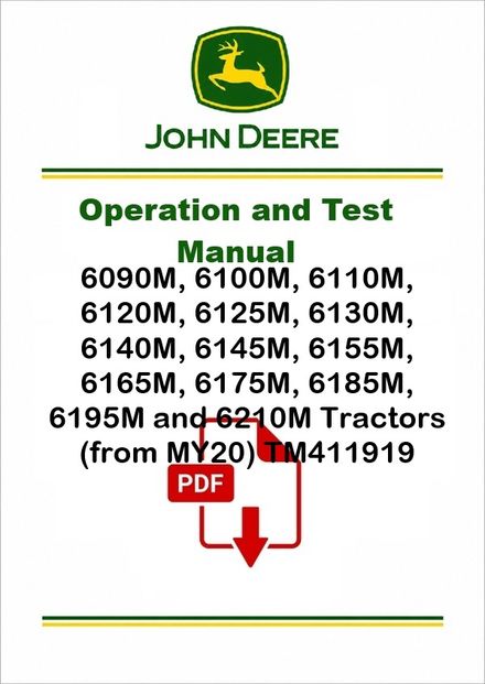 John Deere 6090M-6210M MY20 Diagnostic Manual PDF TM411919