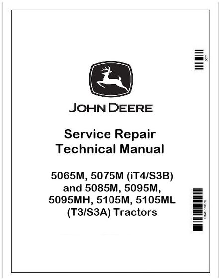John Deere 5065M 5075M 5085M 5095M 5105M PDF Repair Manual TM102619