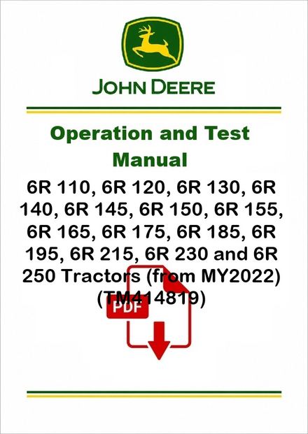 John Deere 6R 110-250 MY2022 Diagnostic Manual PDF TM414819