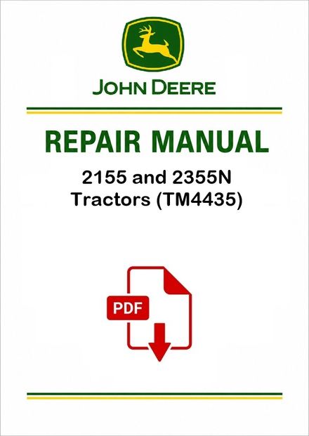 John Deere 2155 2355N Tractors Repair Manual TM4435 PDF