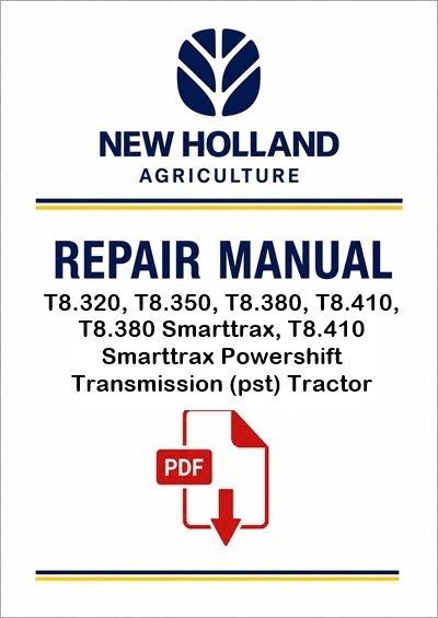 New Holland T8.320, T8.350, T8.380, T8.410, T8.380 Smarttrax, T8.410 Smarttrax Powershift Transmissi
