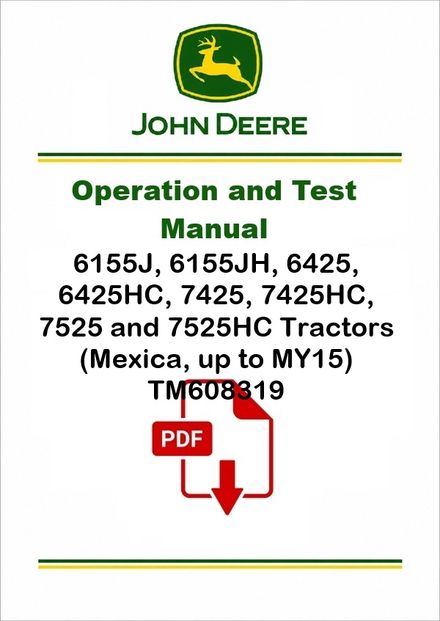 John Deere 6155J 7525HC Test Manual TM608319