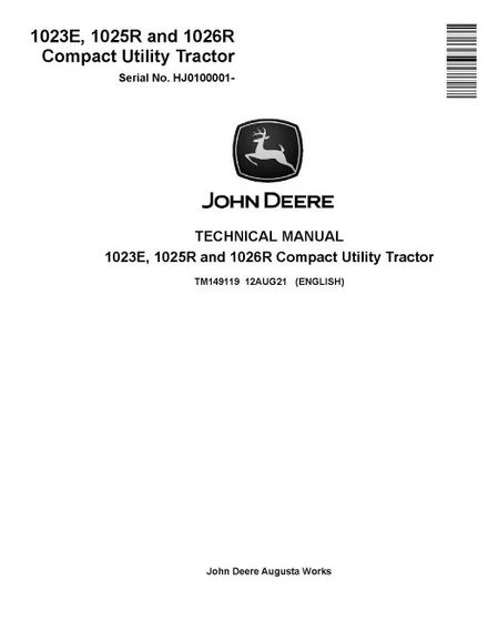 John Deere 1023E 1025R 1026R PDF Manual Download TM149119