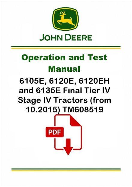 John Deere 6105E 6135E Diagnostic Manual TM608519