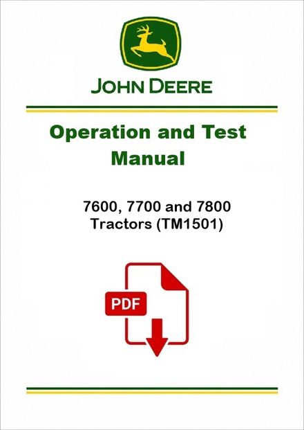 John Deere 7600-7800 Test Manual PDF TM1501