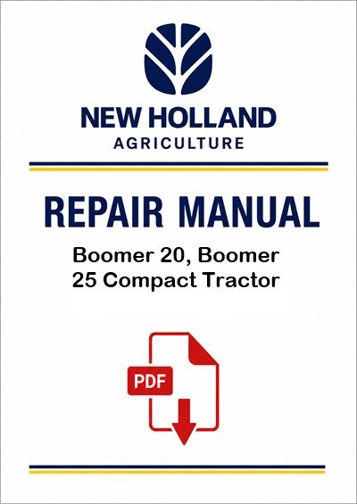 New Holland Boomer 20, Boomer 25 Compact Tractor Service Pdf Manual