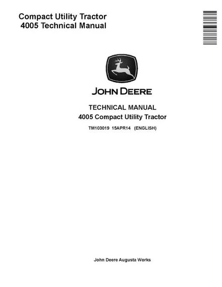 John Deere 4005 Compact Utility Tractors Technical Manual (TM103019)