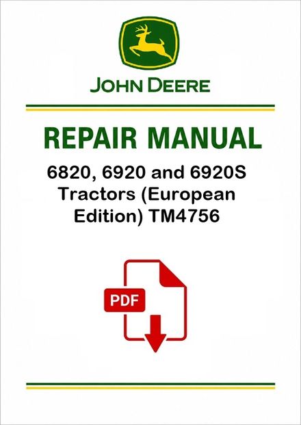 John Deere 6820 6920 Tractors Repair Manual PDF TM4756