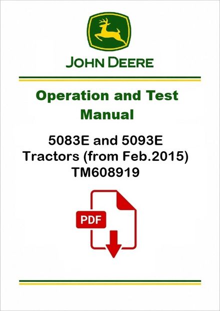 John Deere 5083E 5093E Diagnostic Manual TM608919