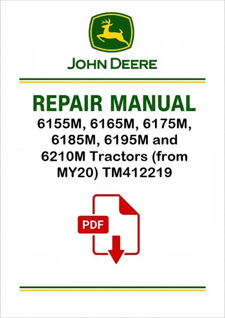 John Deere 6155M-6210M MY20 Tractors Repair Manual TM412219