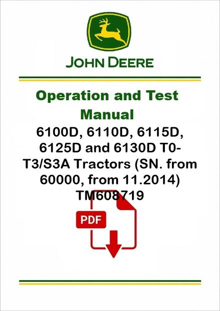 John Deere 6100D 6130D Diagnostic Manual TM608719
