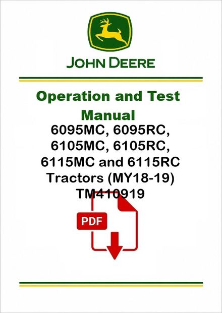 John Deere 6095MC-6115RC MY18-19 Diagnostic Manual PDF TM410919