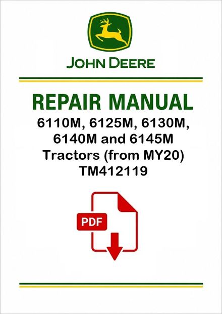 John Deere 6110M-6145M MY20 Tractors Repair Manual TM412119