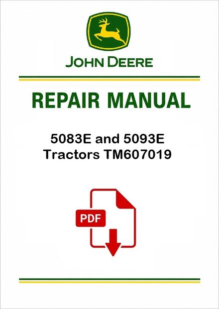 John Deere 5083E 5093E Tractors Repair Manual TM607019