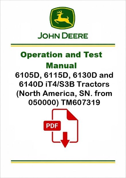John Deere 6105D 6140D Diagnostic Manual TM607319