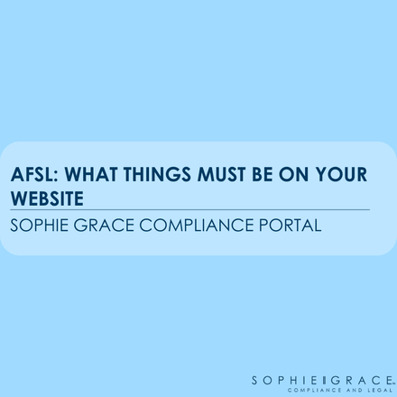 AFSL: What things must be on your website?