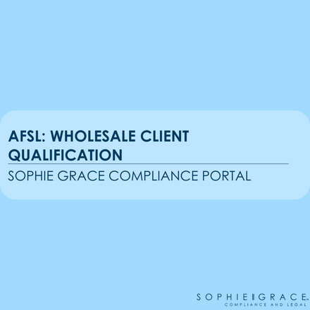 AFSL: Wholesale Client Qualification