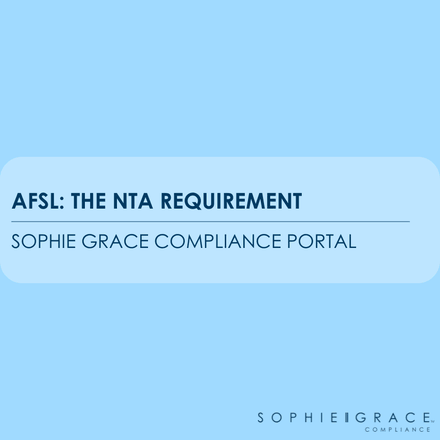 AFSL: The NTA Requirement 