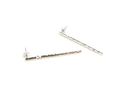Silver wand earrings, long earrings, dangling earrings