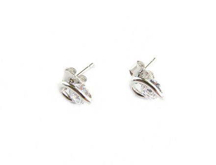 White fianite earrings, casual carnation pousetto earrings