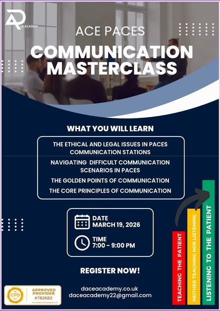 ACE PACES COMMUNICATION MASTERCLASS - 19TH MARCH 2026