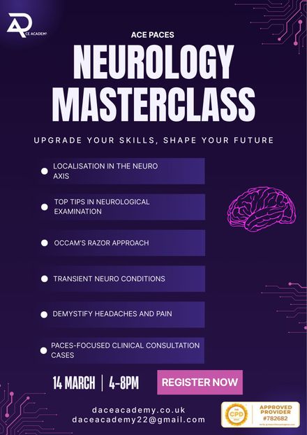 ACE PACES NEUROLOGY MASTERCLASS - 14TH MARCH 2026